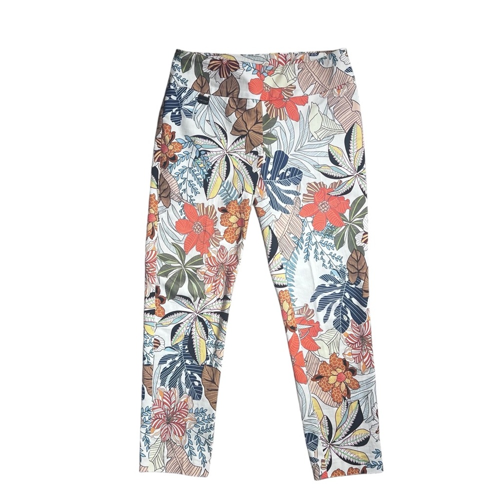 Lisette L Montreal Tropical Floral Ankle Pants 77202 Multicolor Cotton Stretch 2